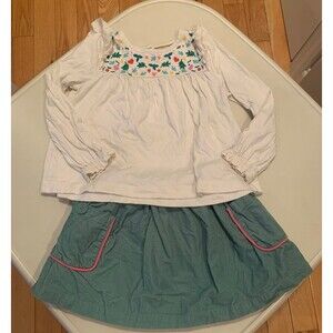 Mini Boden Embroidered Shirt with Skirt